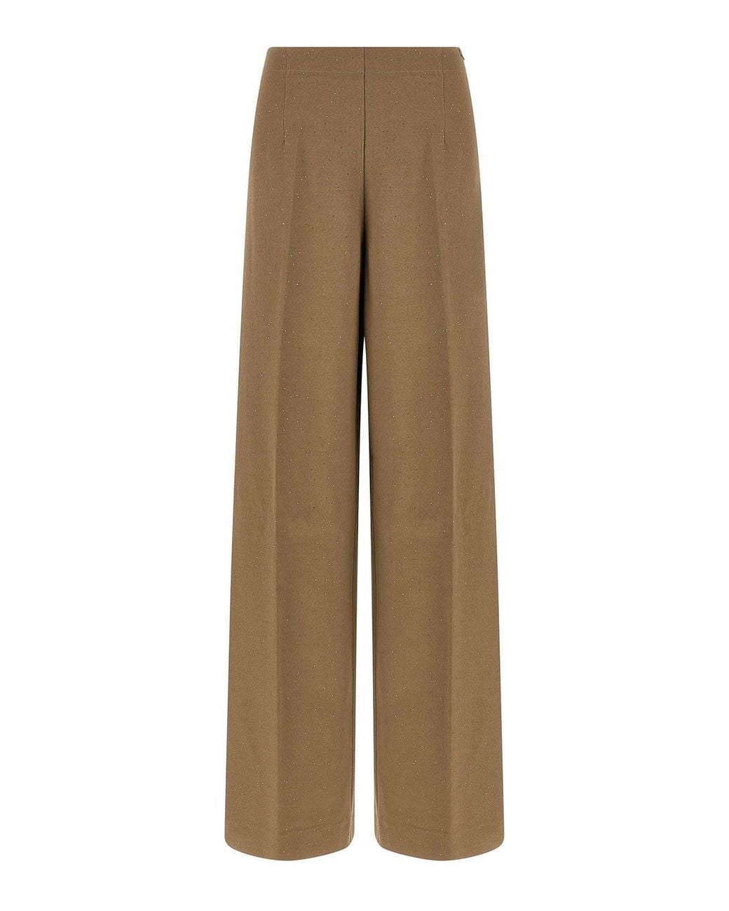 Herno Natural Micro Sequin Viscose-Linen Trousers
