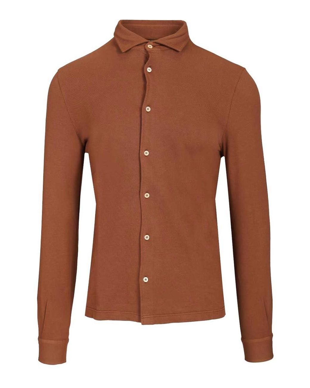 Fedeli Brown Long-Sleeved Shirt for men