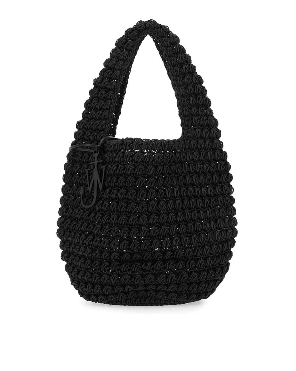 J.W. Anderson Black Popcorn Basketball Big Shoulder Bag