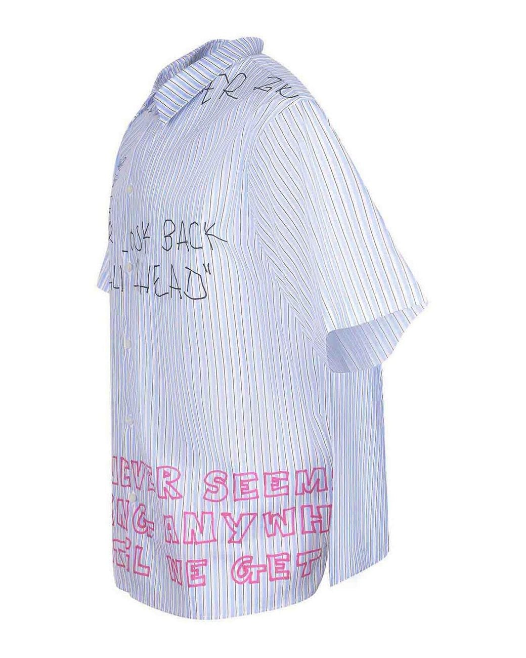 MSGM Blue Msgm Shirt Made Of Cotton for men