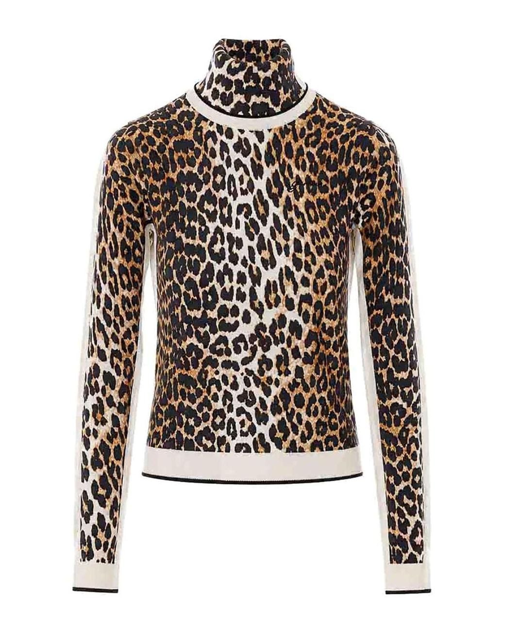 Ganni Black Leo Print Sweater