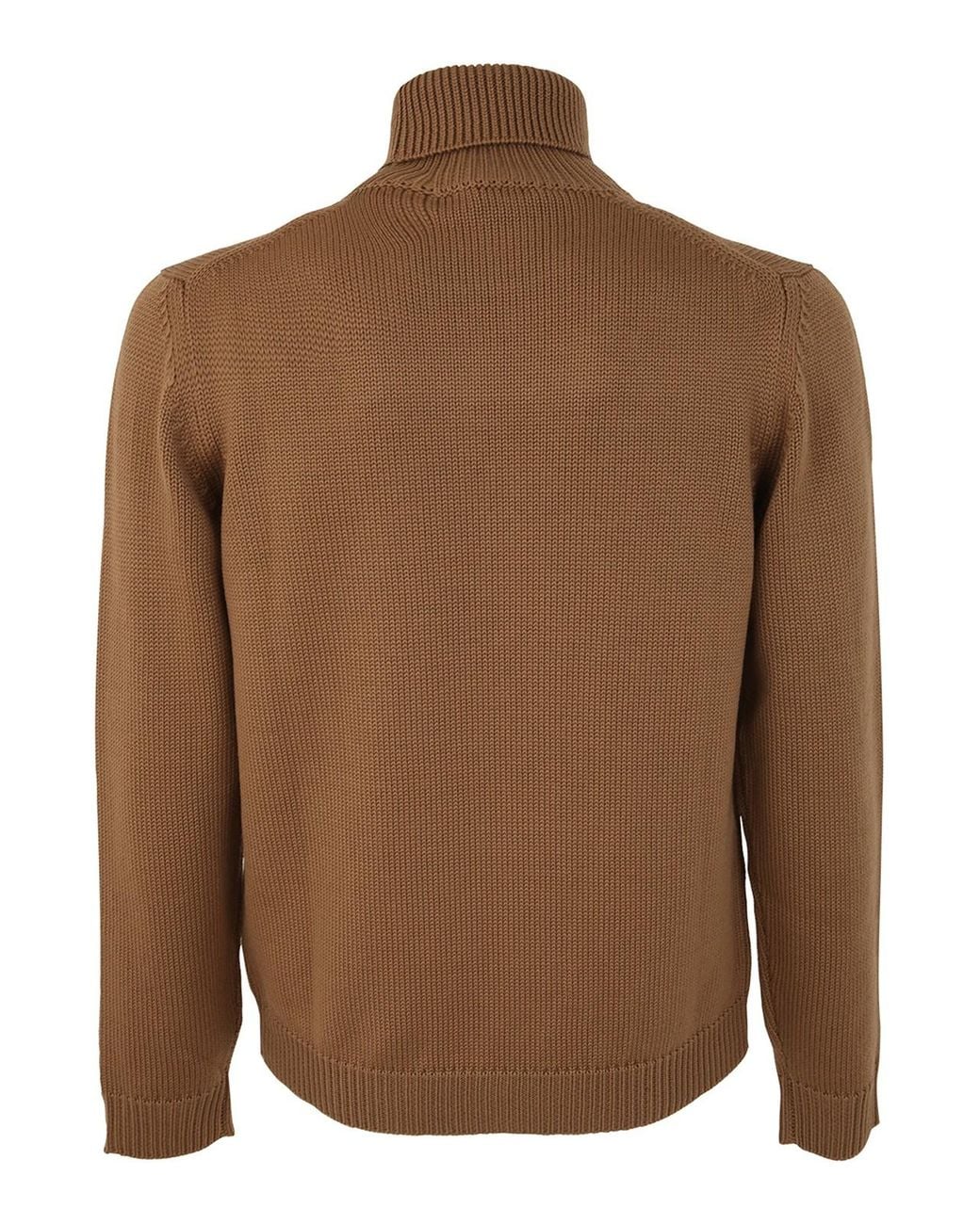 Nuur Brown Long Sleeve Turtle Neck Sweater for men