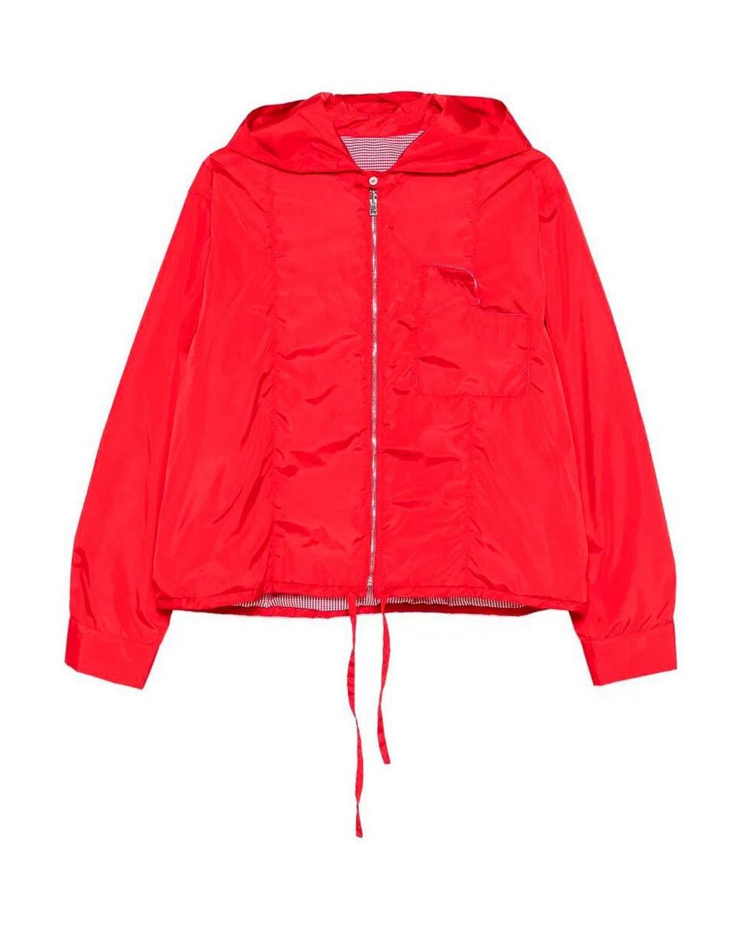 CUANTICO Red Short Nylon Reversible Jacket With Hood