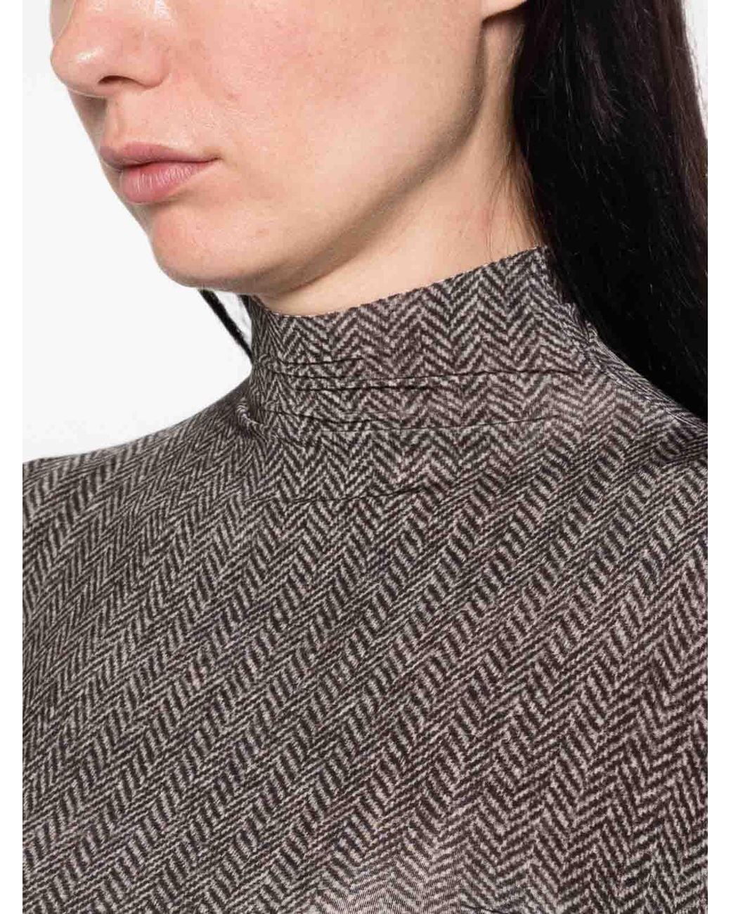Maison Margiela Gray Semi-Sheer High-Neck Top