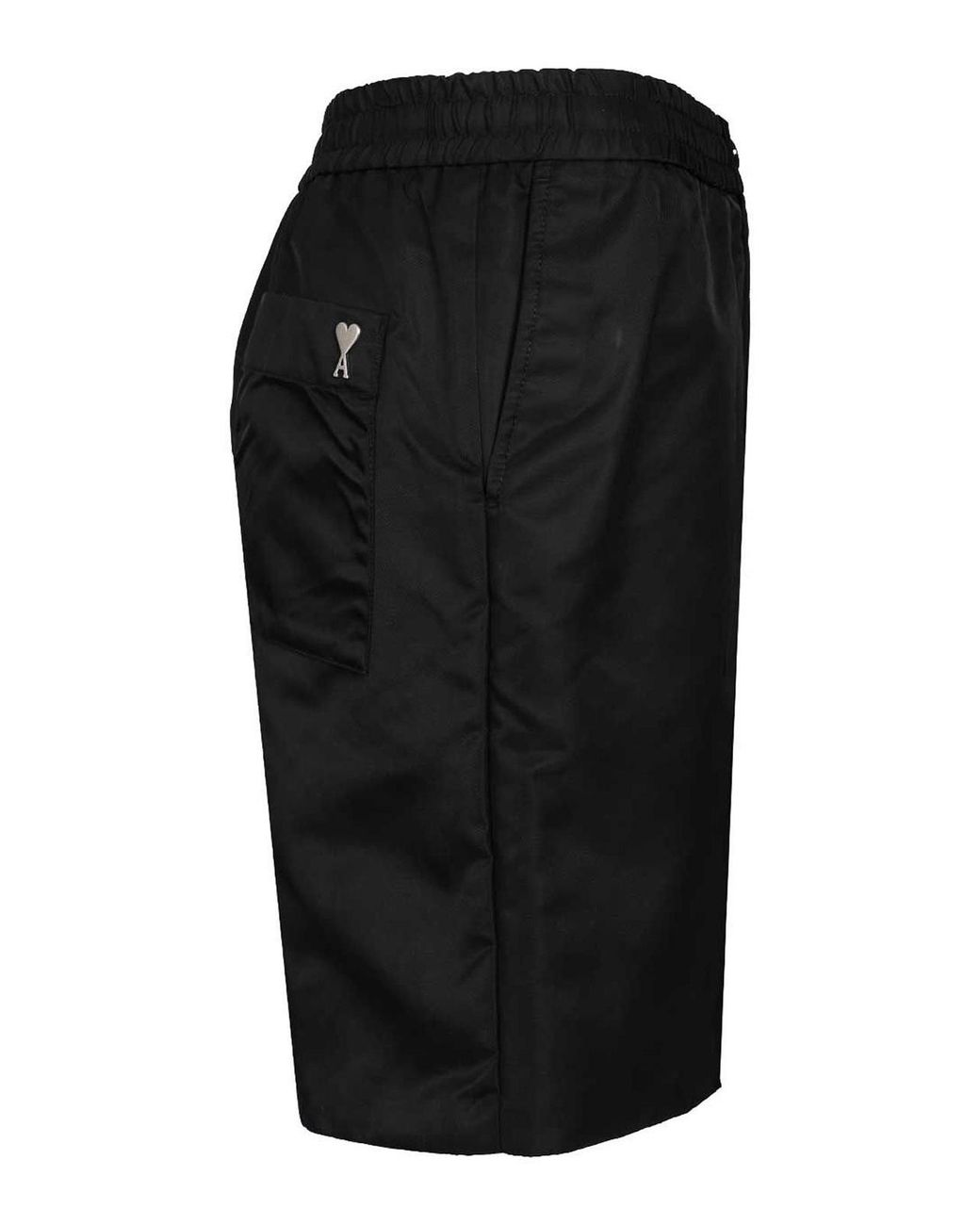 AMI Black Ami Shorts With Elasticated Waist for men