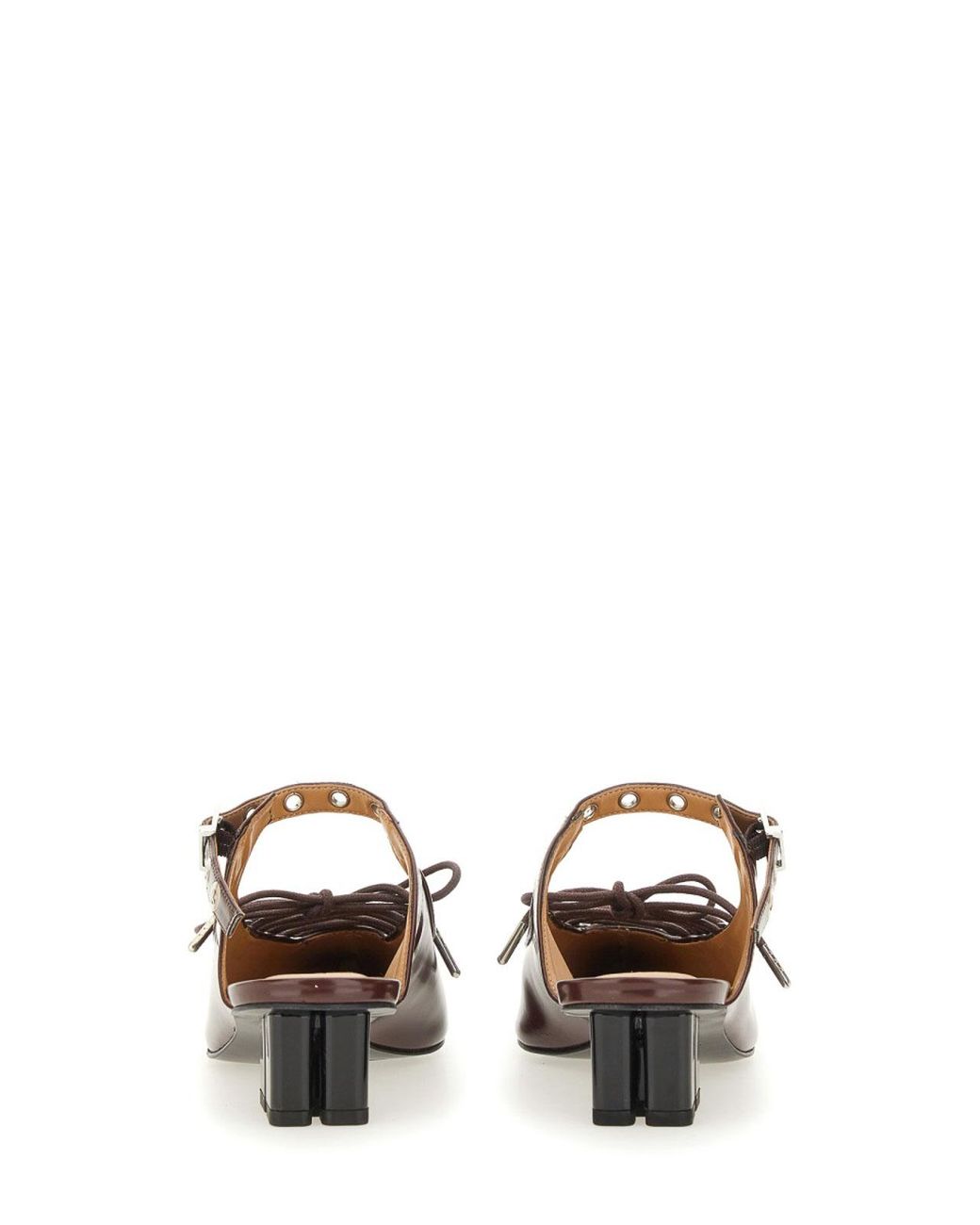 Ganni Brown Mule Lace-Up