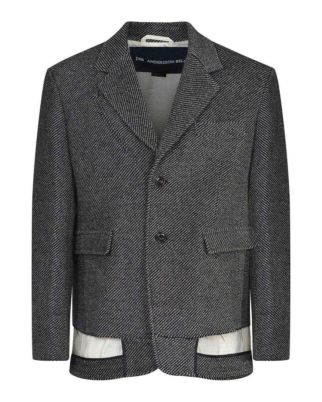 ANDERSSON BELL Black Jacket Made Of Wool Blend for men