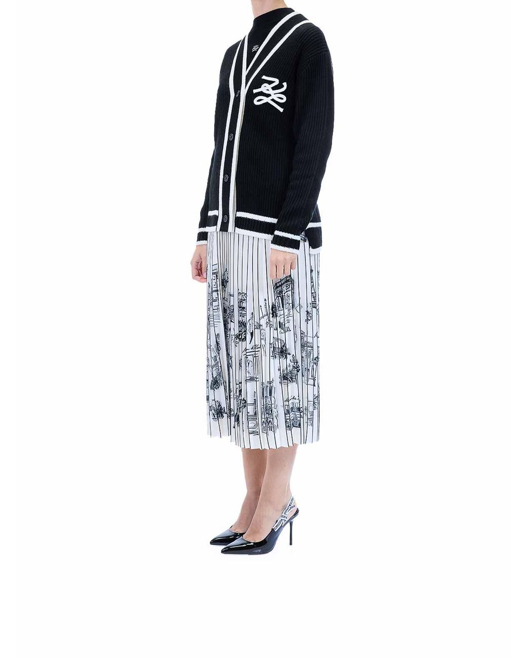 Karl Lagerfeld Blue Soutache Autograph Cardigan