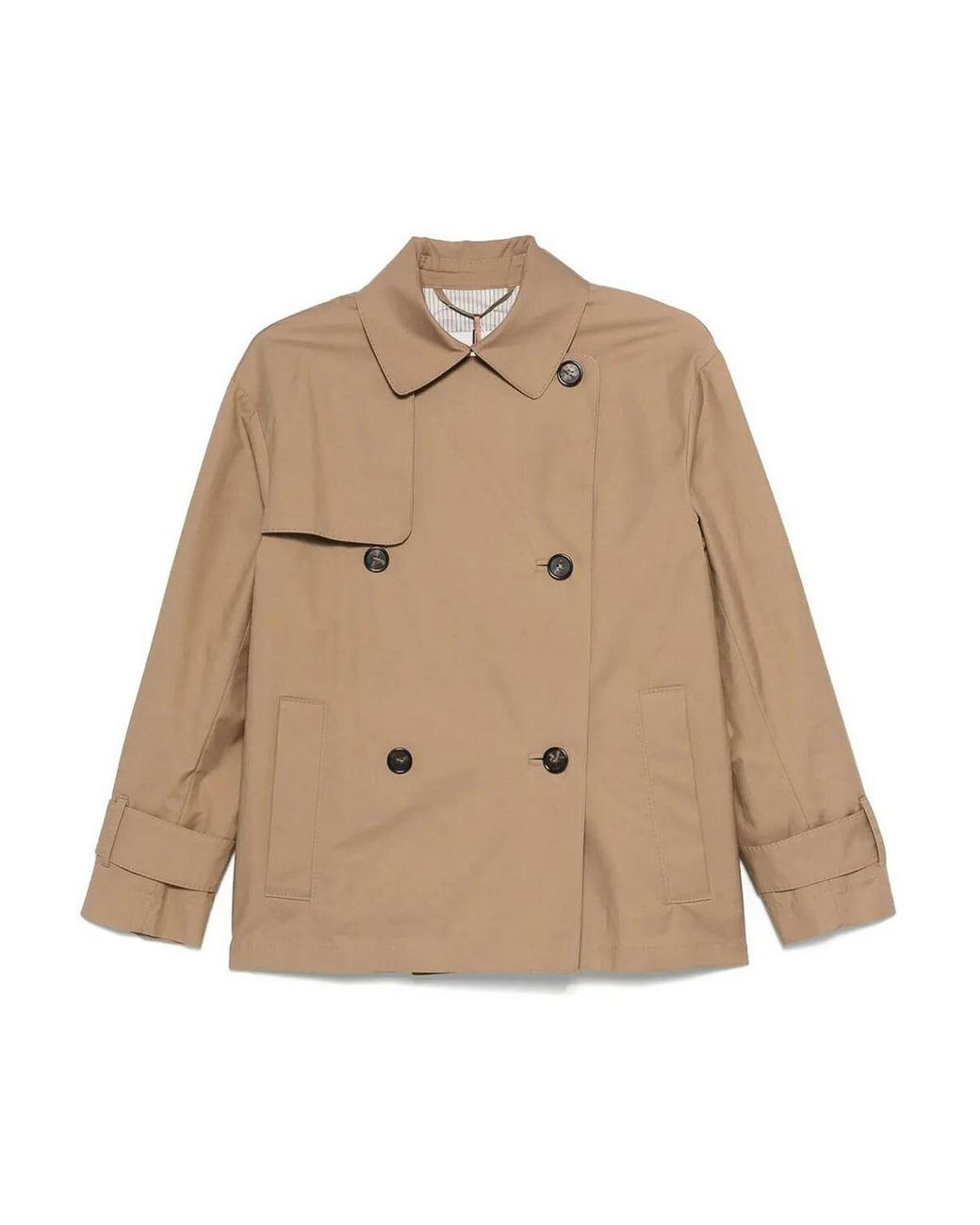 Max Mara Short Trench Coat in Natural | Lyst