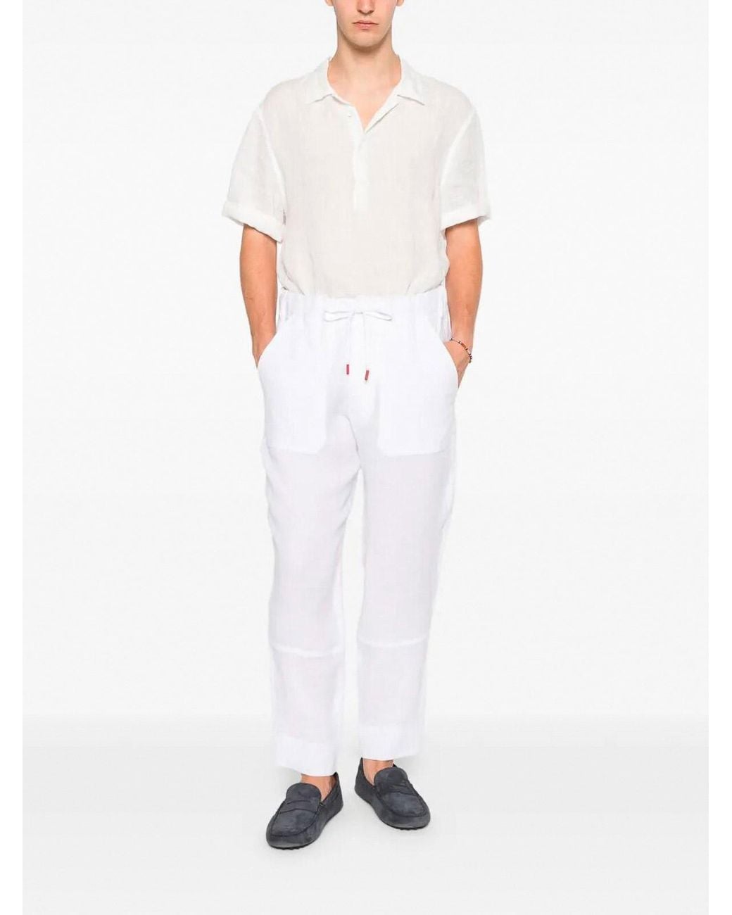 Kiton White 'Utilitarian' Pants for men