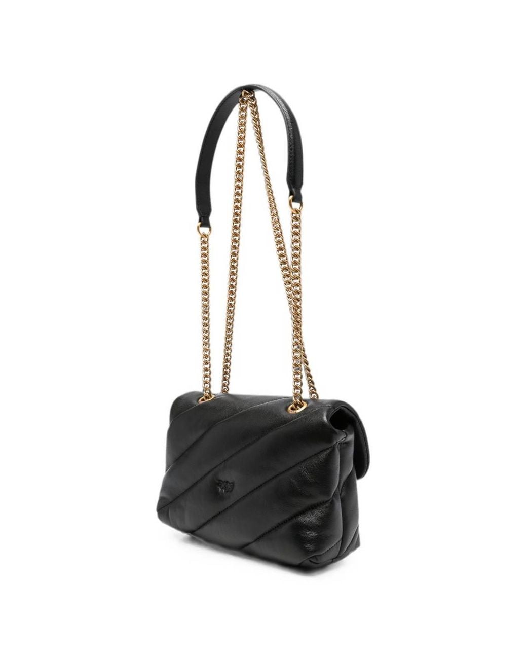 Pinko Black Love Puff Mini Quilted Bag