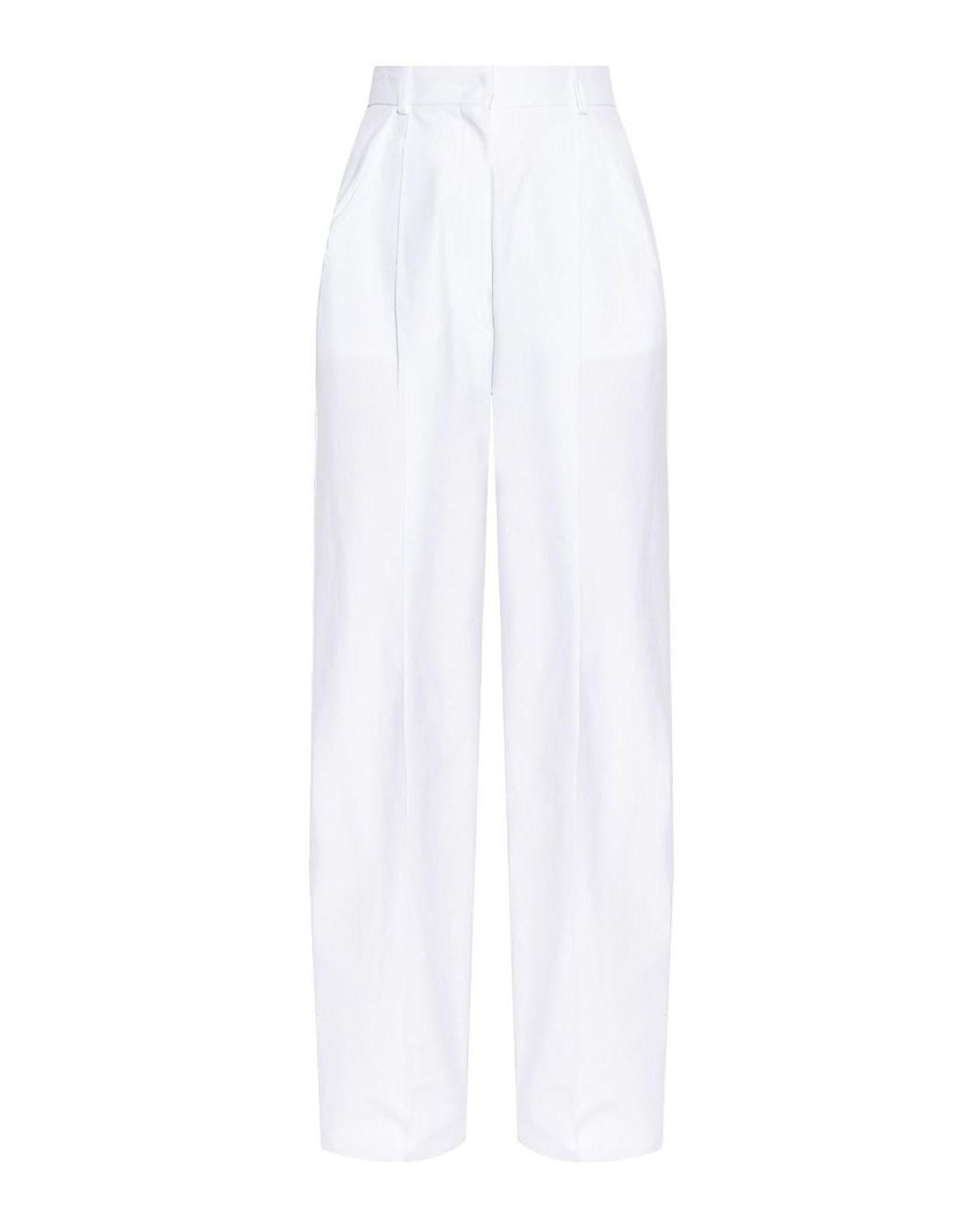Sportmax White Cotton Trousers