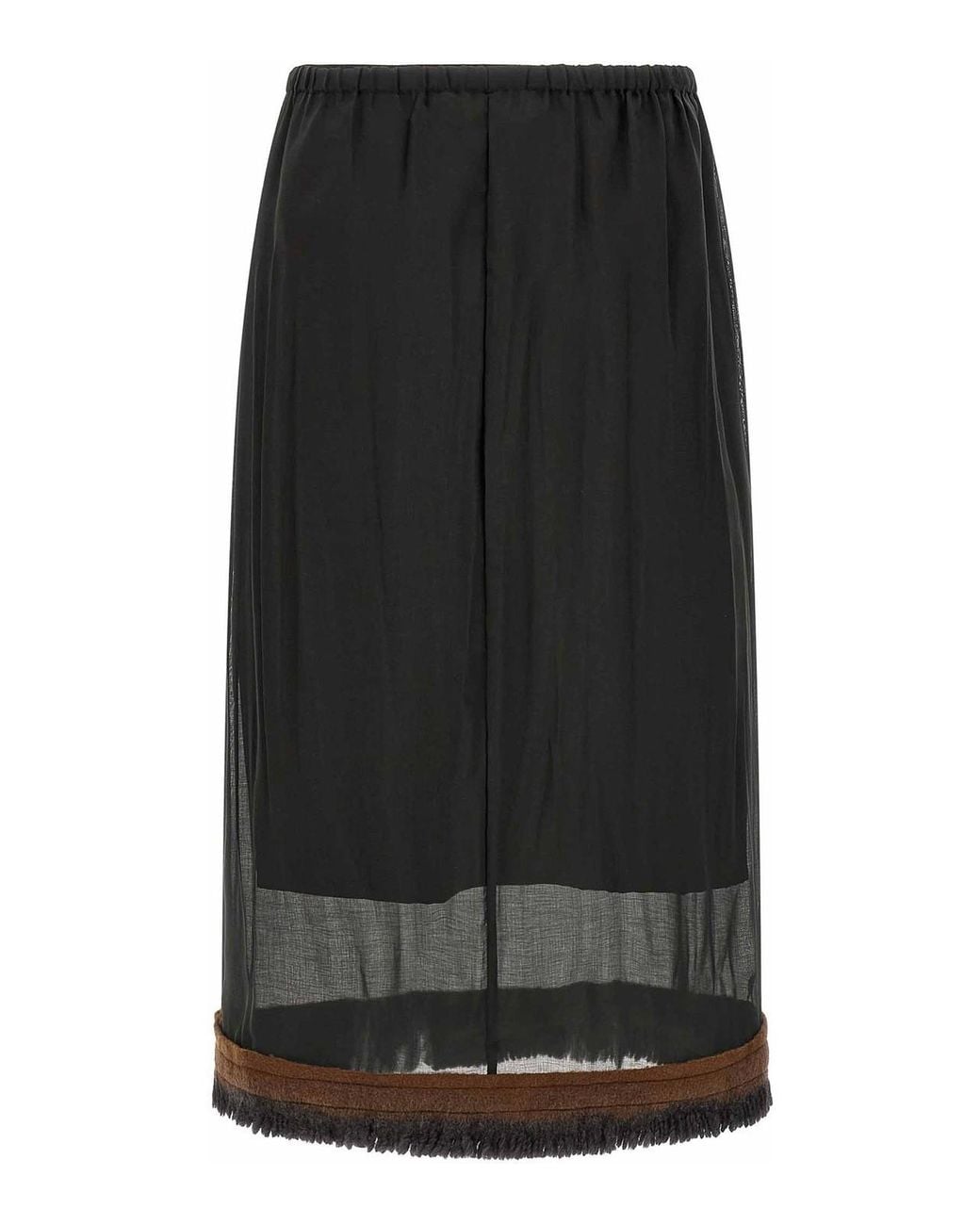Tela Black Fringed Detail Skirt