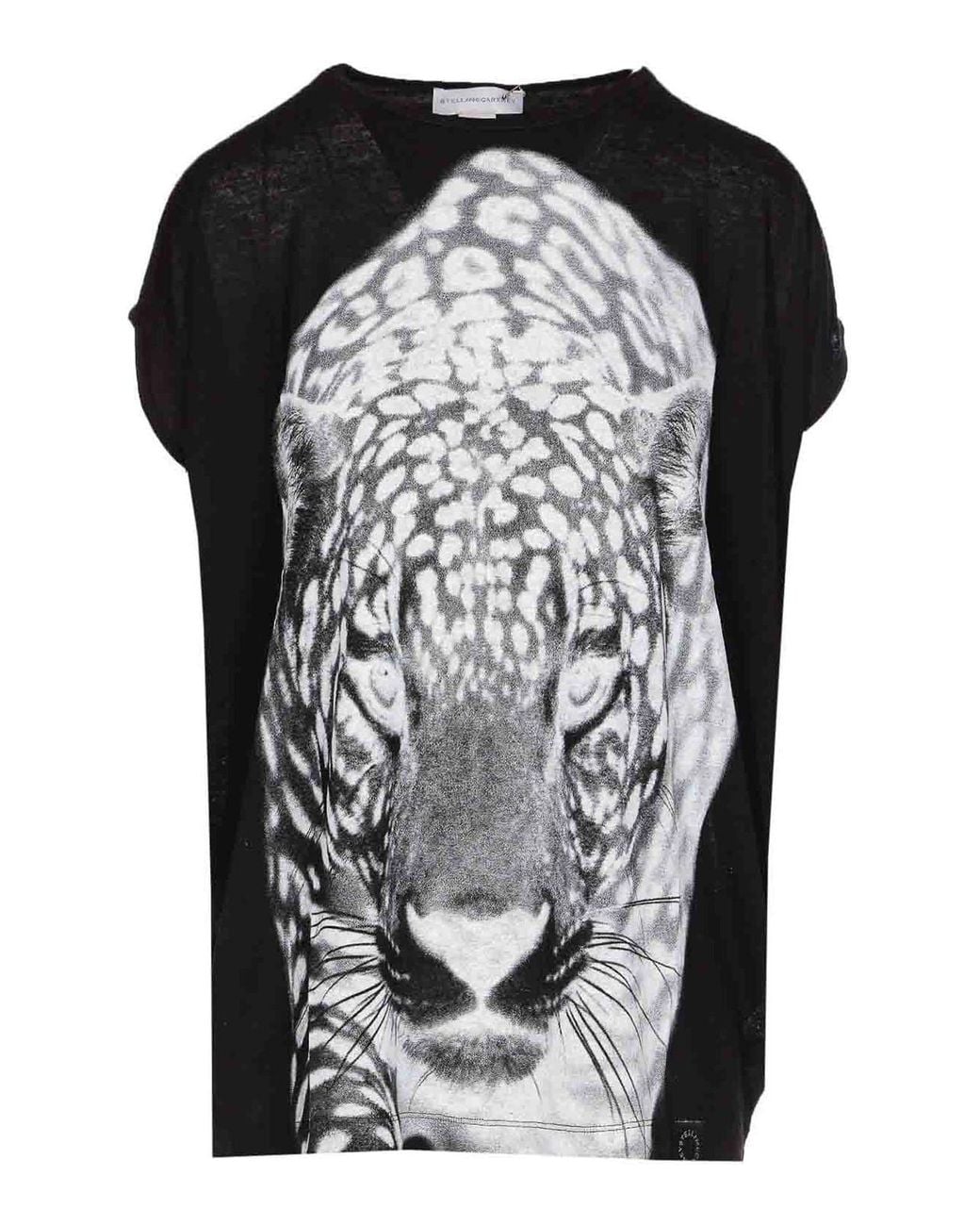 Stella McCartney Black Leopard-Print T-Shirt