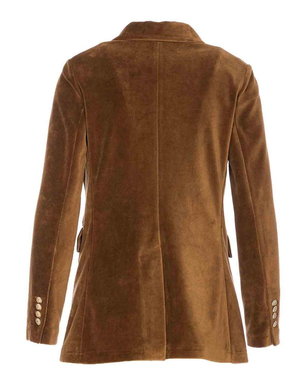 Circolo 1901 Brown Suede Double Breasted Button Closure