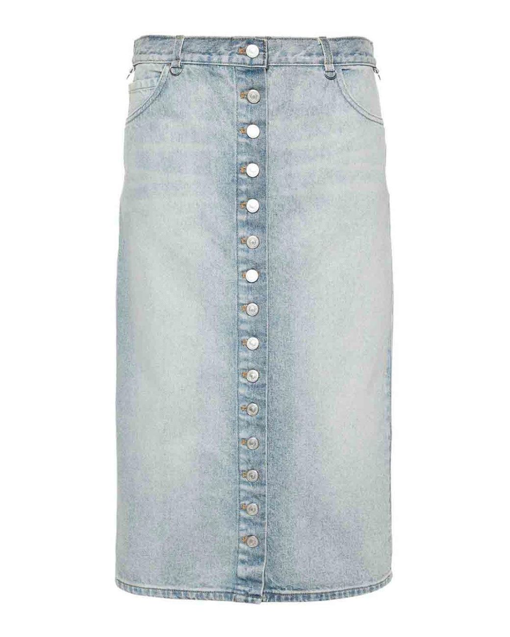 Courreges Blue Denim Midi Skirt