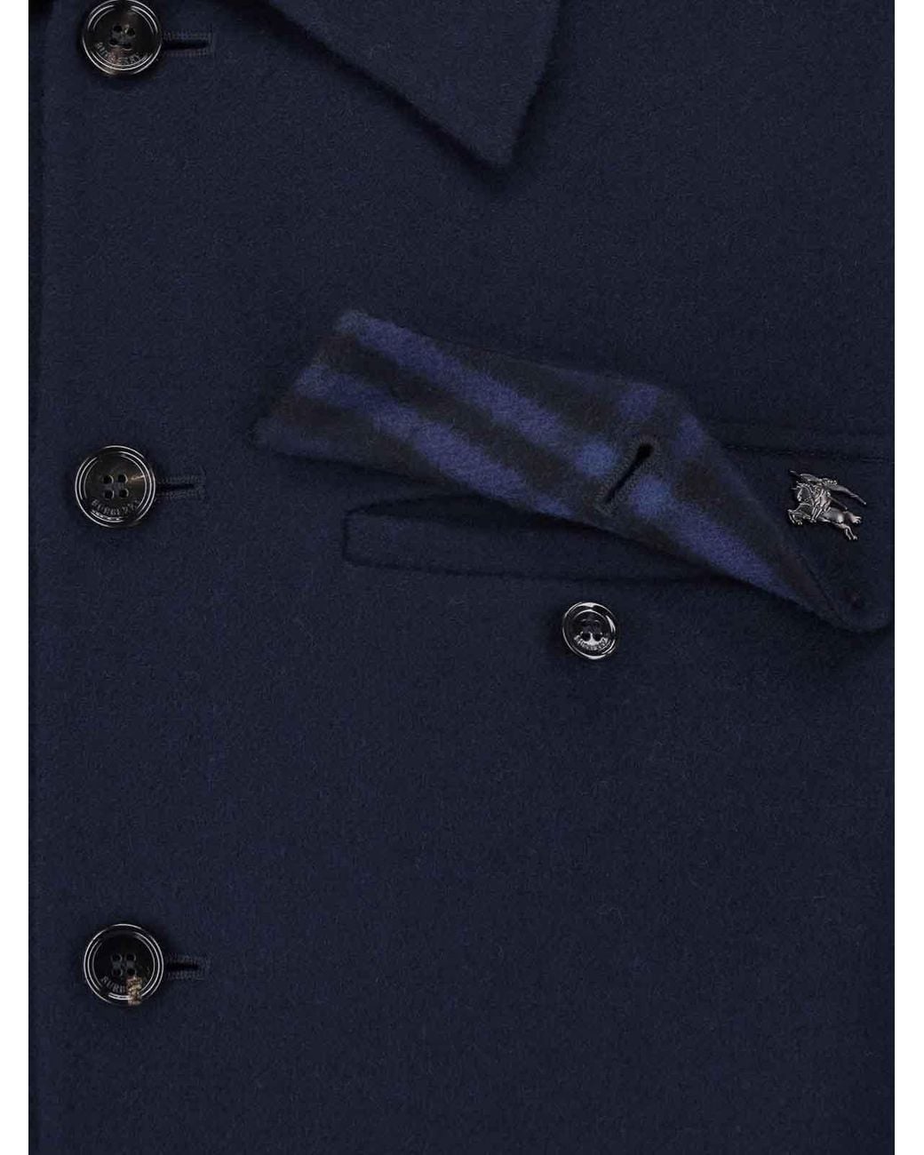 Burberry Blue Wool Button Jacket for men