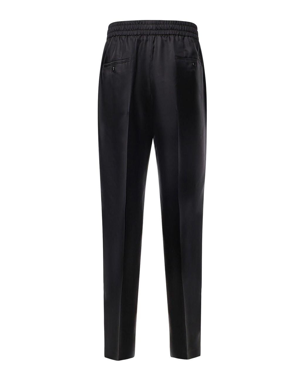 Dolce & Gabbana Black Silk Twill Joggers for men