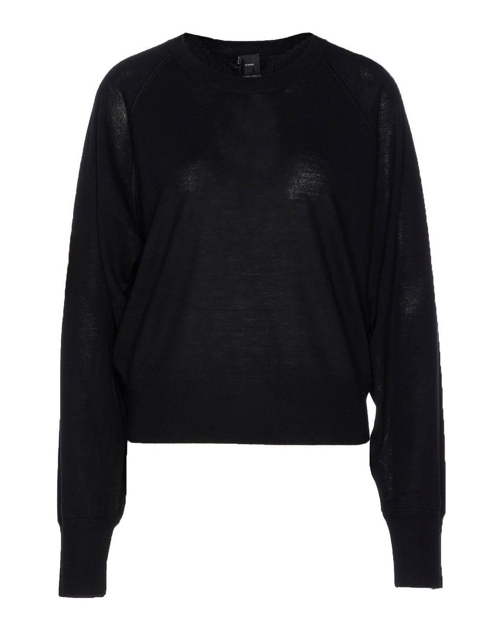 Pinko Black Relaxed-Fit Wool Sweater With Seam Detail