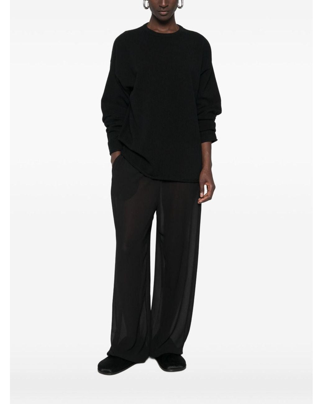 Extreme Cashmere Black Cashmere Crewneck Sweater