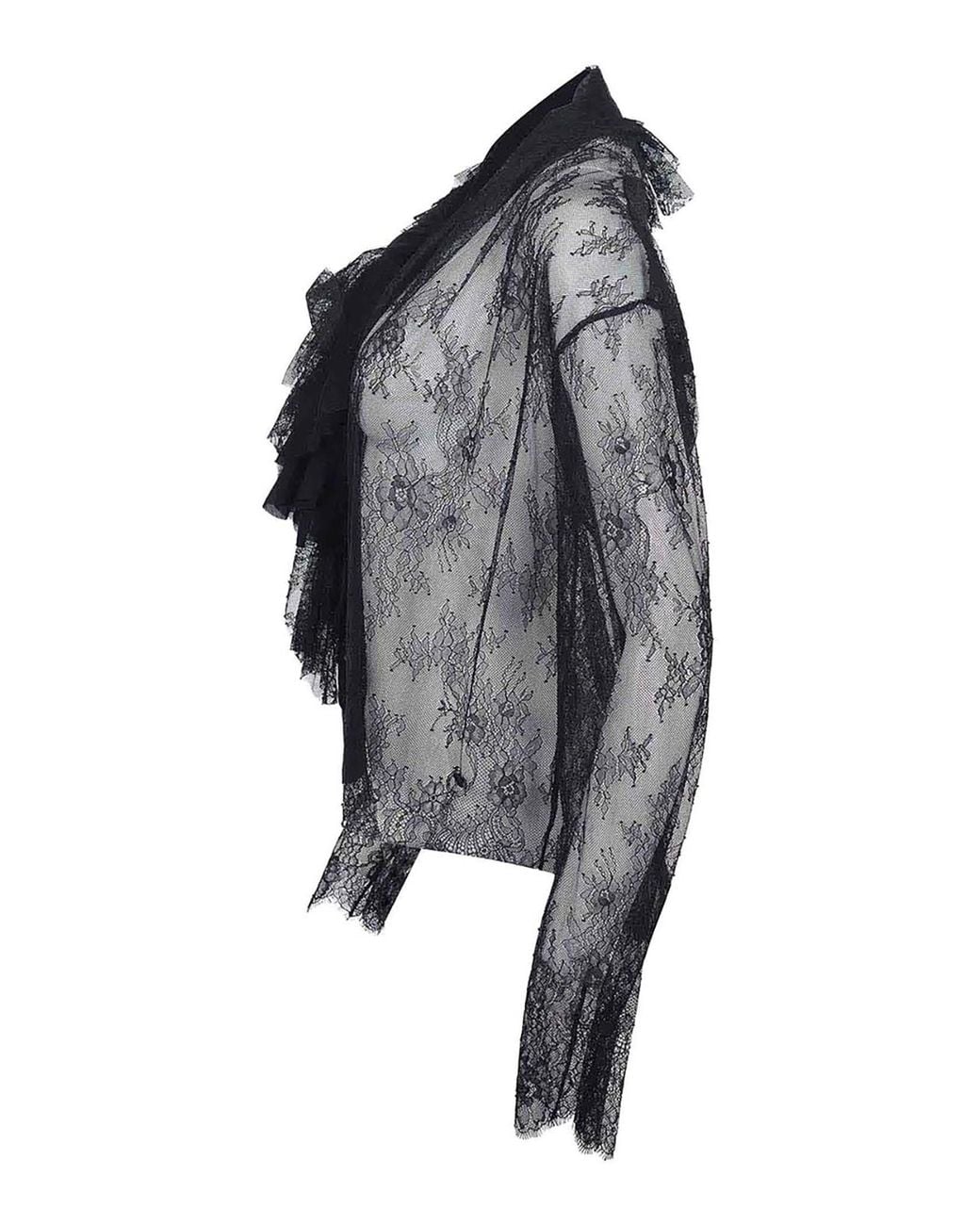 Alberta Ferretti Gray Shirt Made Of Lace
