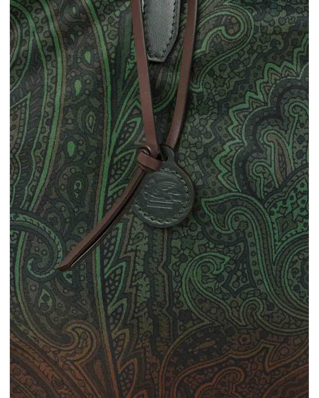 Etro Green Nylon Shopping Bag