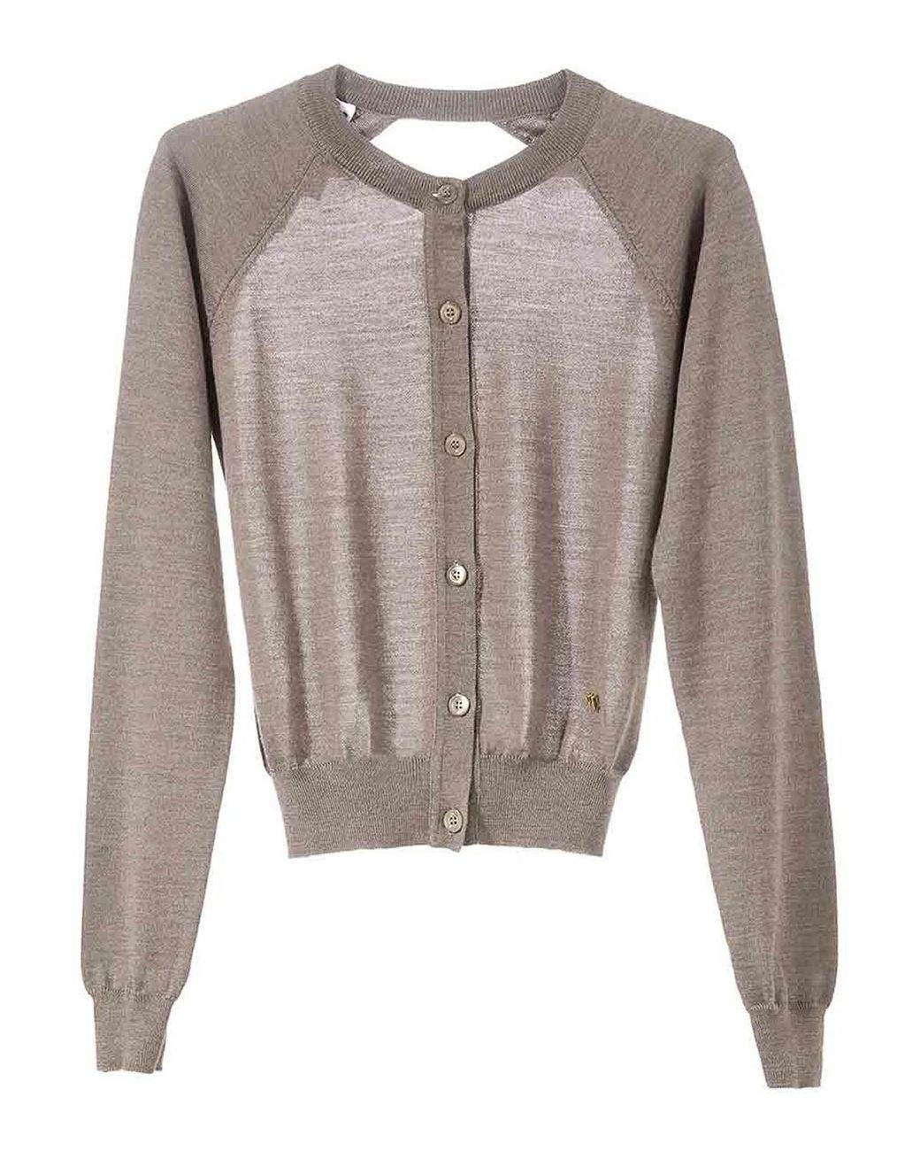 Moschino Natural Open Back Cardigan