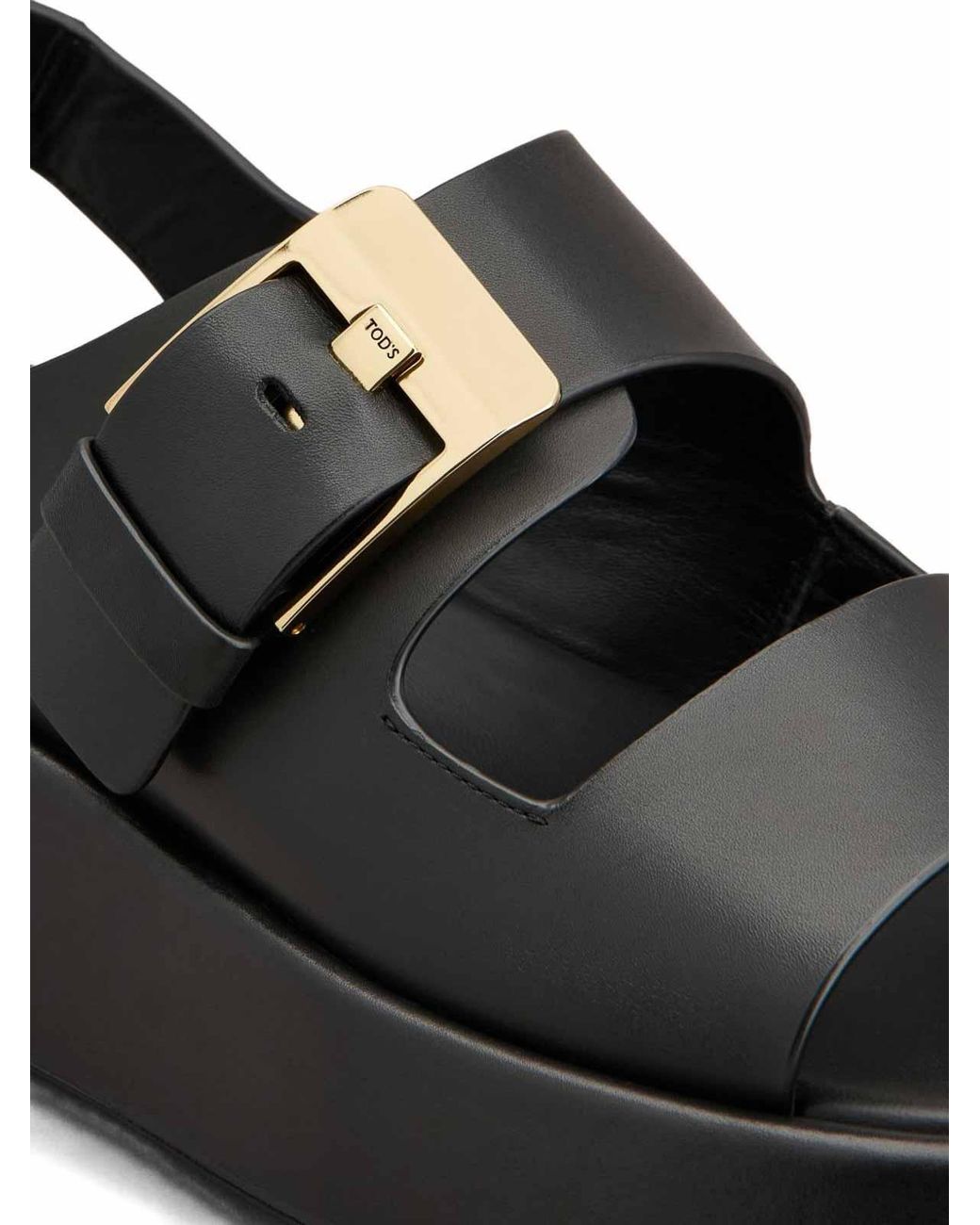 Tod's Black Platform Sandals With Leather