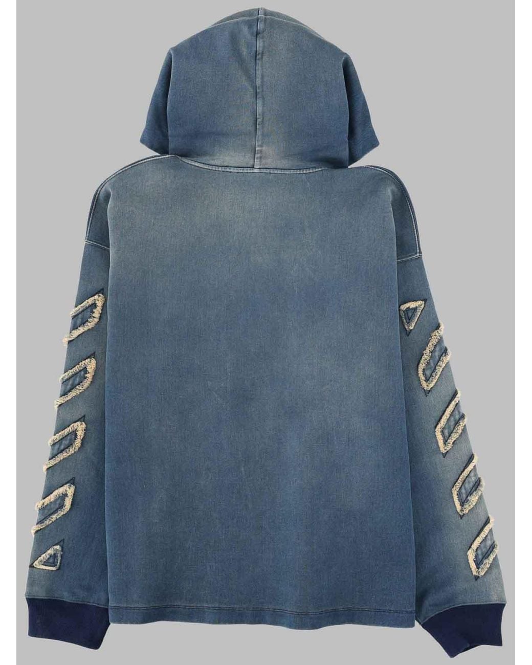 Off-White c/o Virgil Abloh Blue Denim Hoodie for men