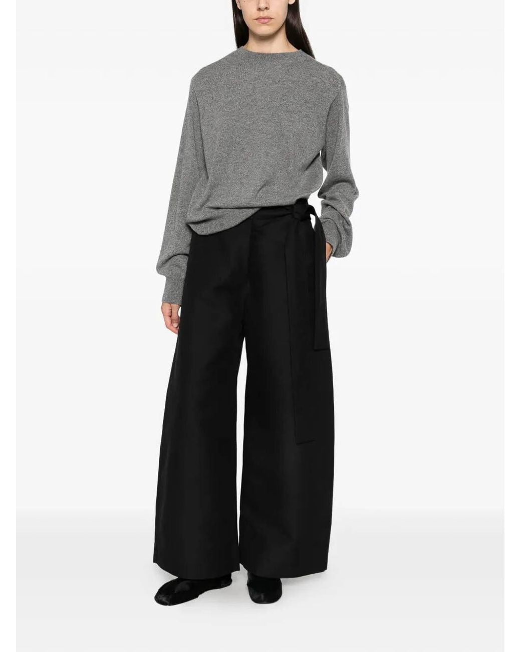 Sofie D'Hoore Black Pepper Wide-Leg Cotton Trousers