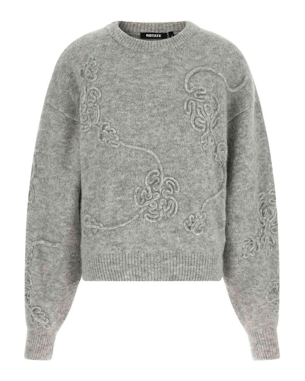 ROTATE BIRGER CHRISTENSEN Gray 3D Flower' Sweater