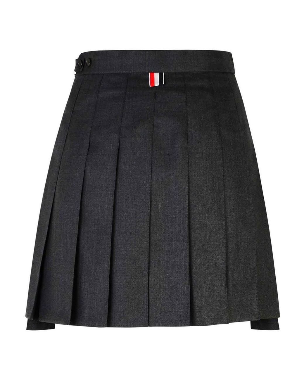 Thom Browne Black 120S Dark Wool Miniskirt