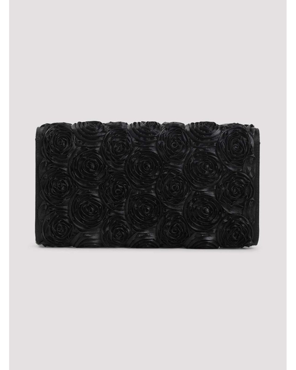 Roger Vivier Black Rose Flower Buckle Shoulder Bag