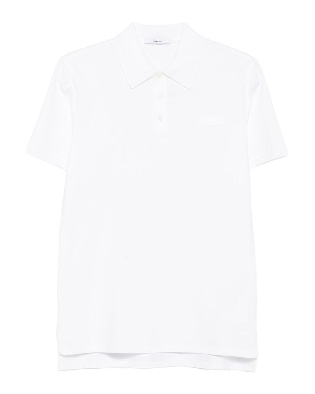 Givenchy White Logo Cotton Polo Shirt for men