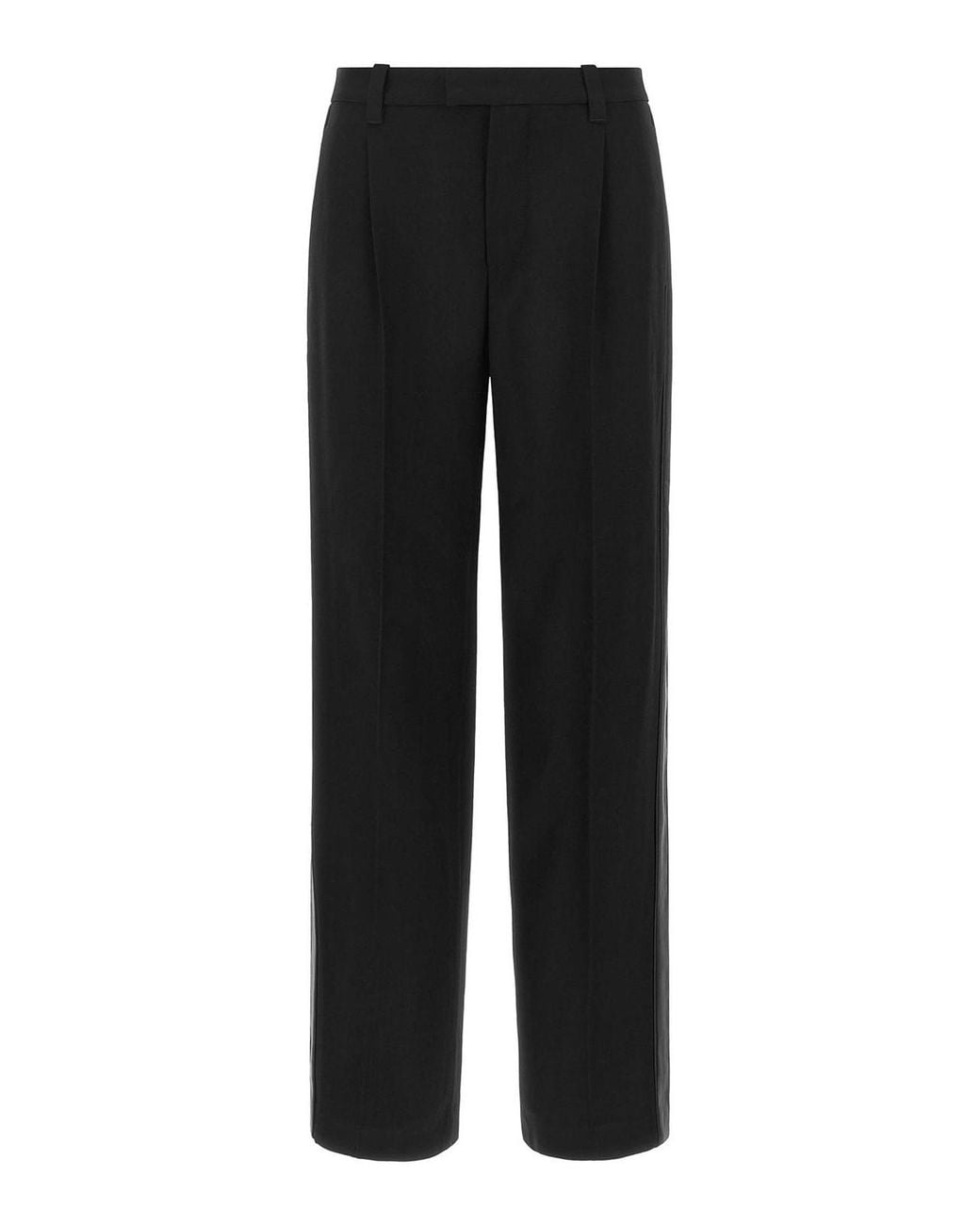 Brunello Cucinelli Black Virgin Wool Straight-Leg Trousers