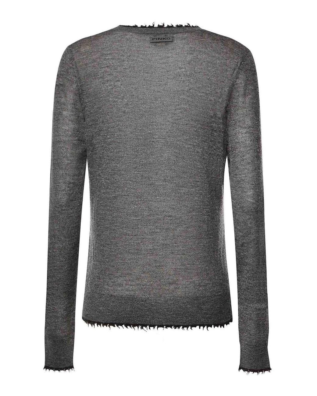 Pinko Gray Rundhalspullover