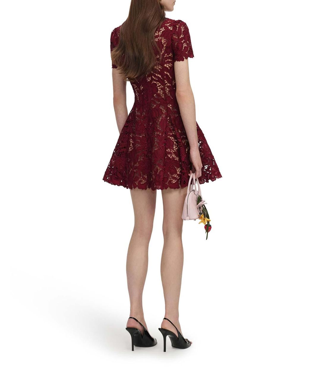 Self-Portrait Red Lace Mini Dress