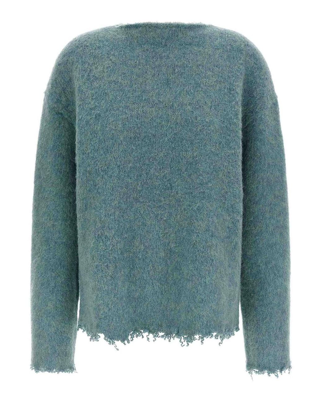 Jil Sander Blue Fringed Sweater