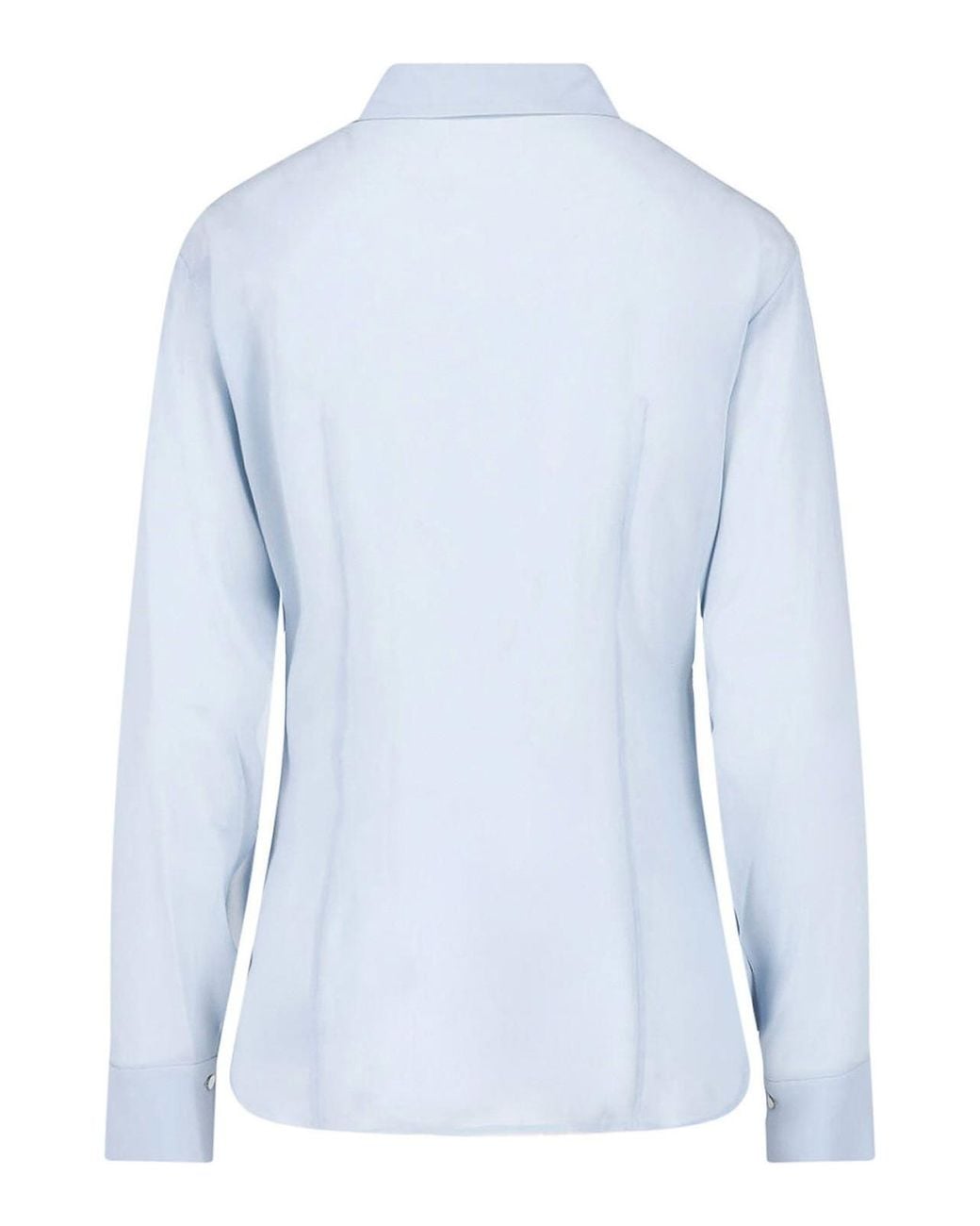 Auralee Blue Silk Georgette Shirt