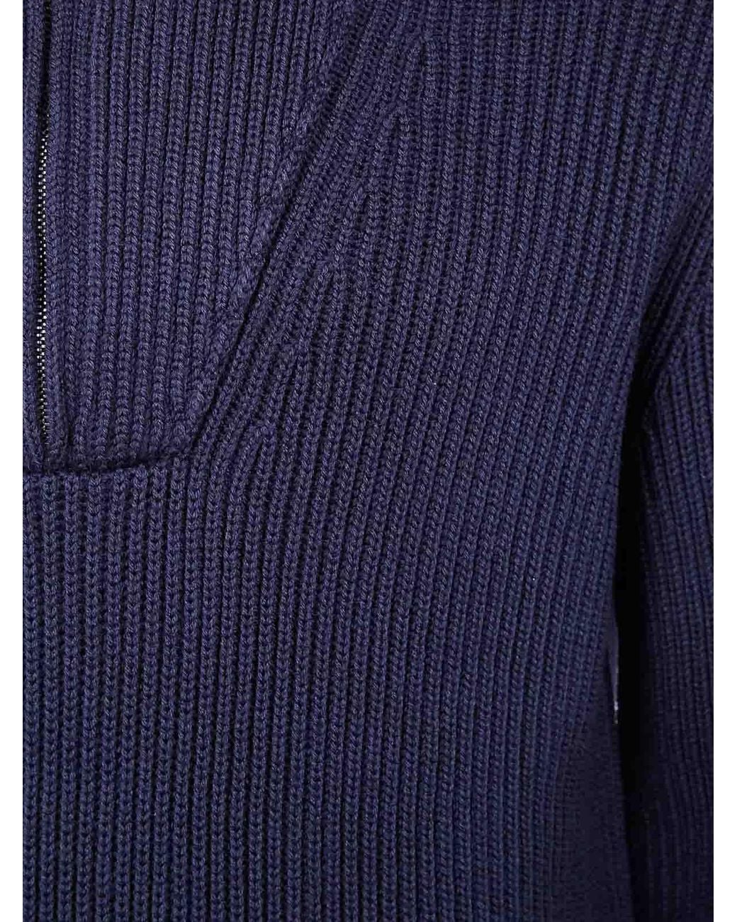 FILIPPO DE LAURENTIIS Blue Half Zip Sweater for men