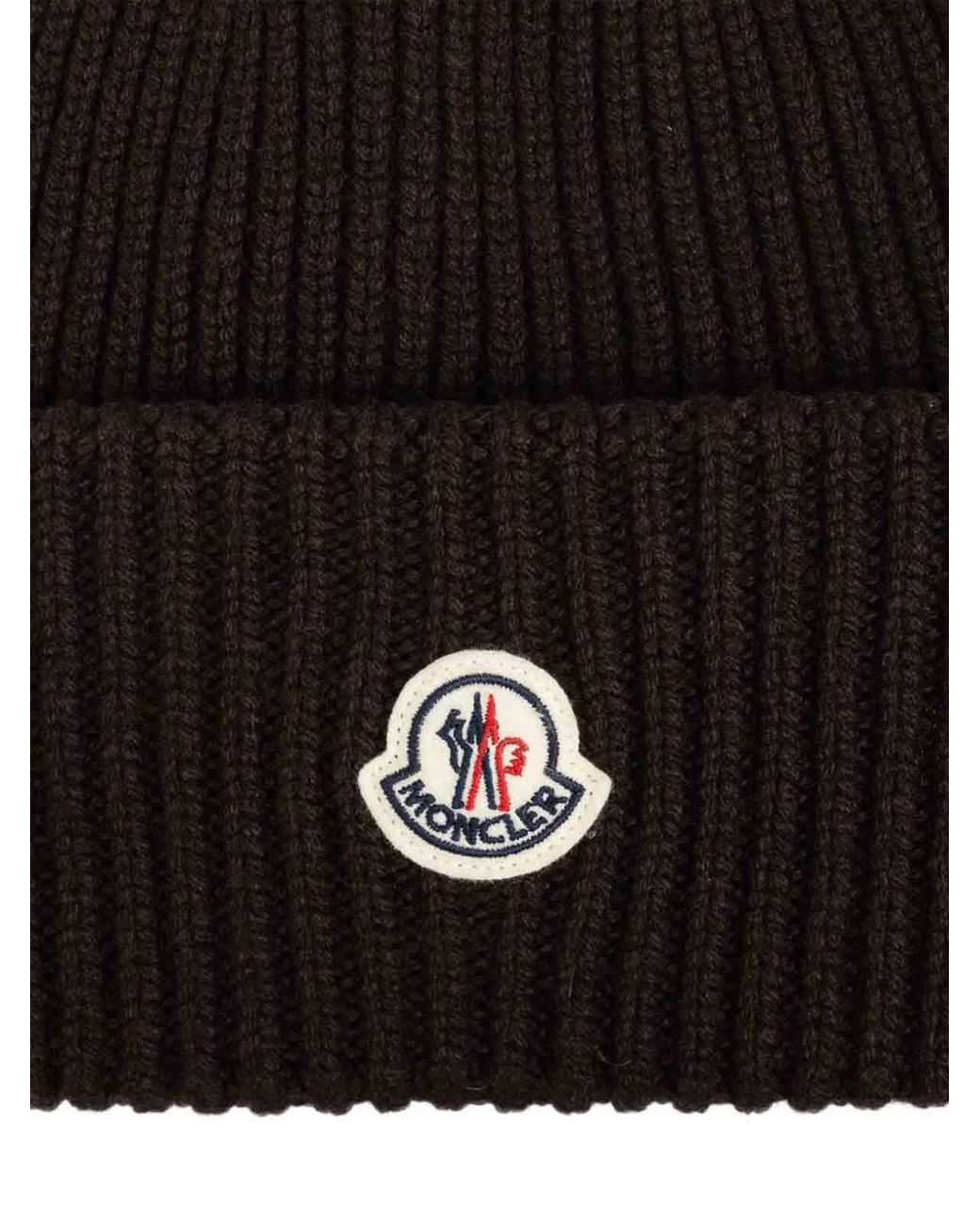 Moncler Black Beanie for men