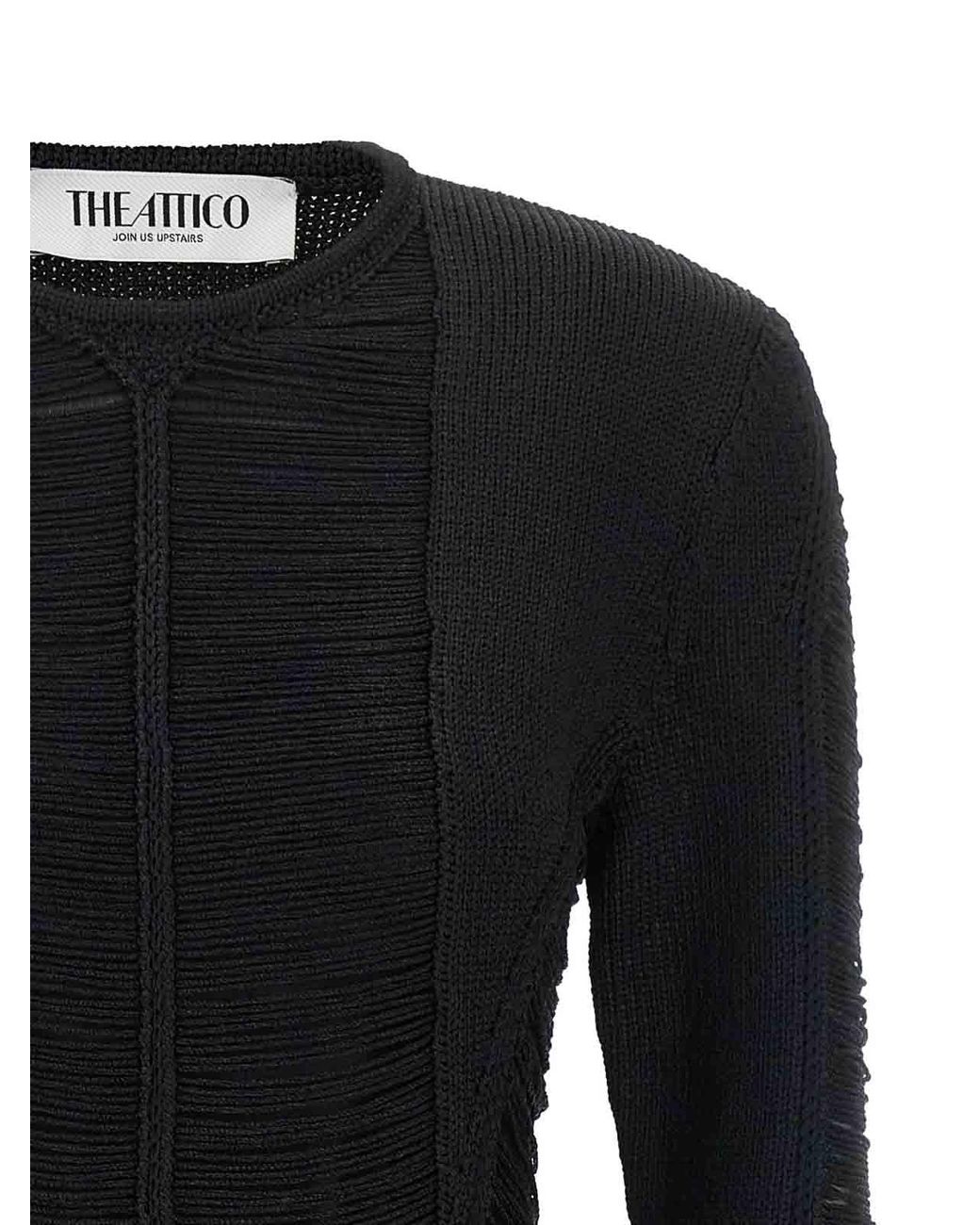 The Attico Black Fringed Dress