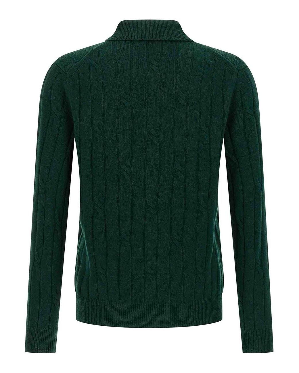 Zanone Green Braided Wool Polo Shirt for men