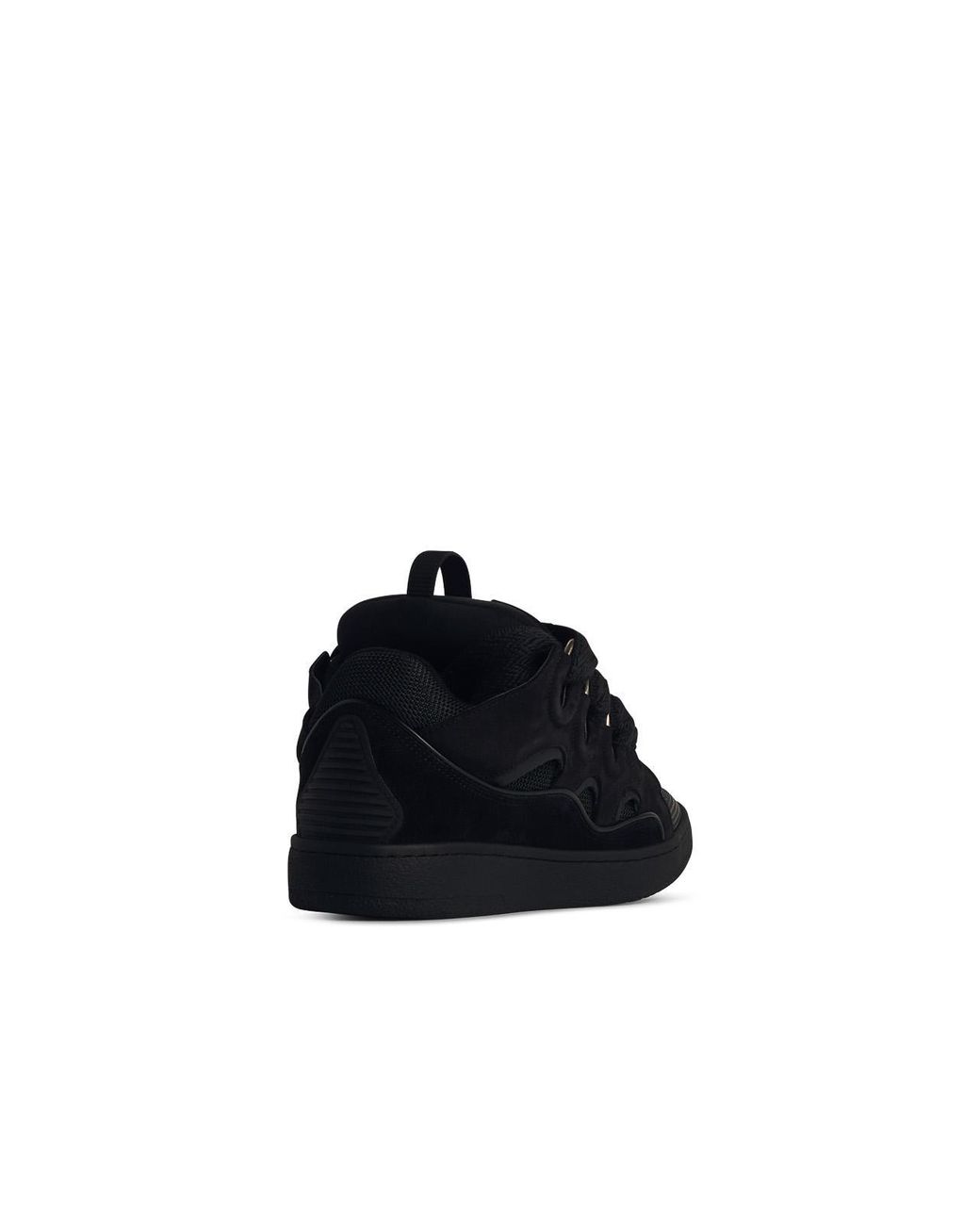 Lanvin Black Leather Low-Top Sneakers for men