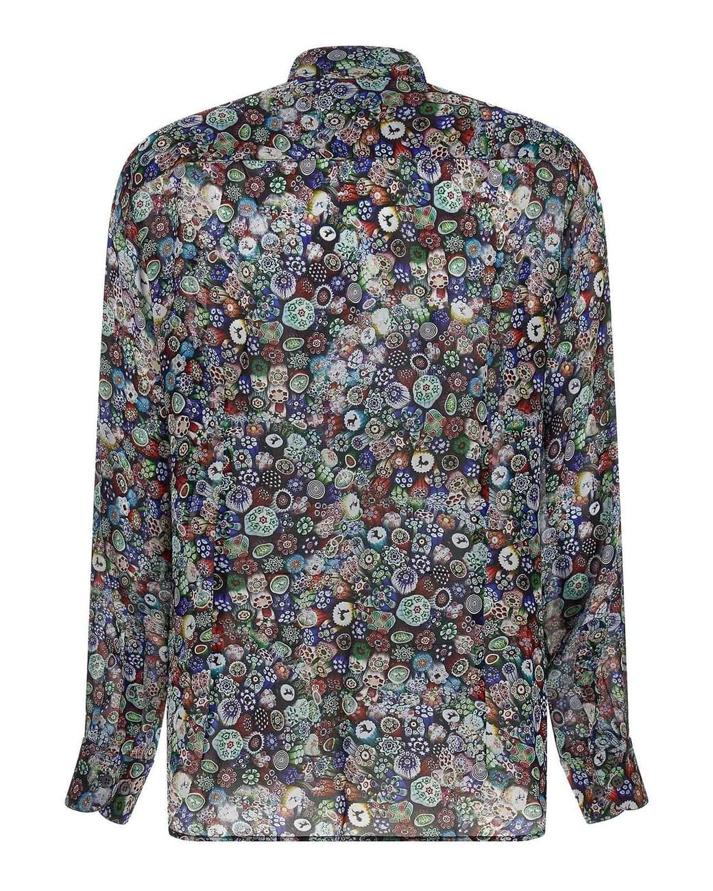 Dries Van Noten Gray Glass Kaleidoscope Viscose Shirt