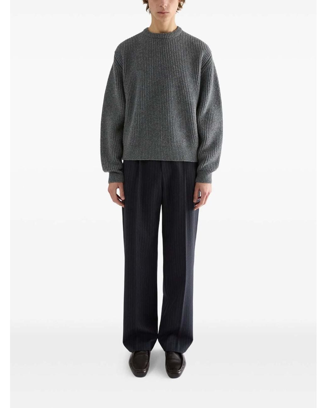 Jil Sander Rundhalspullover in Gray für Herren