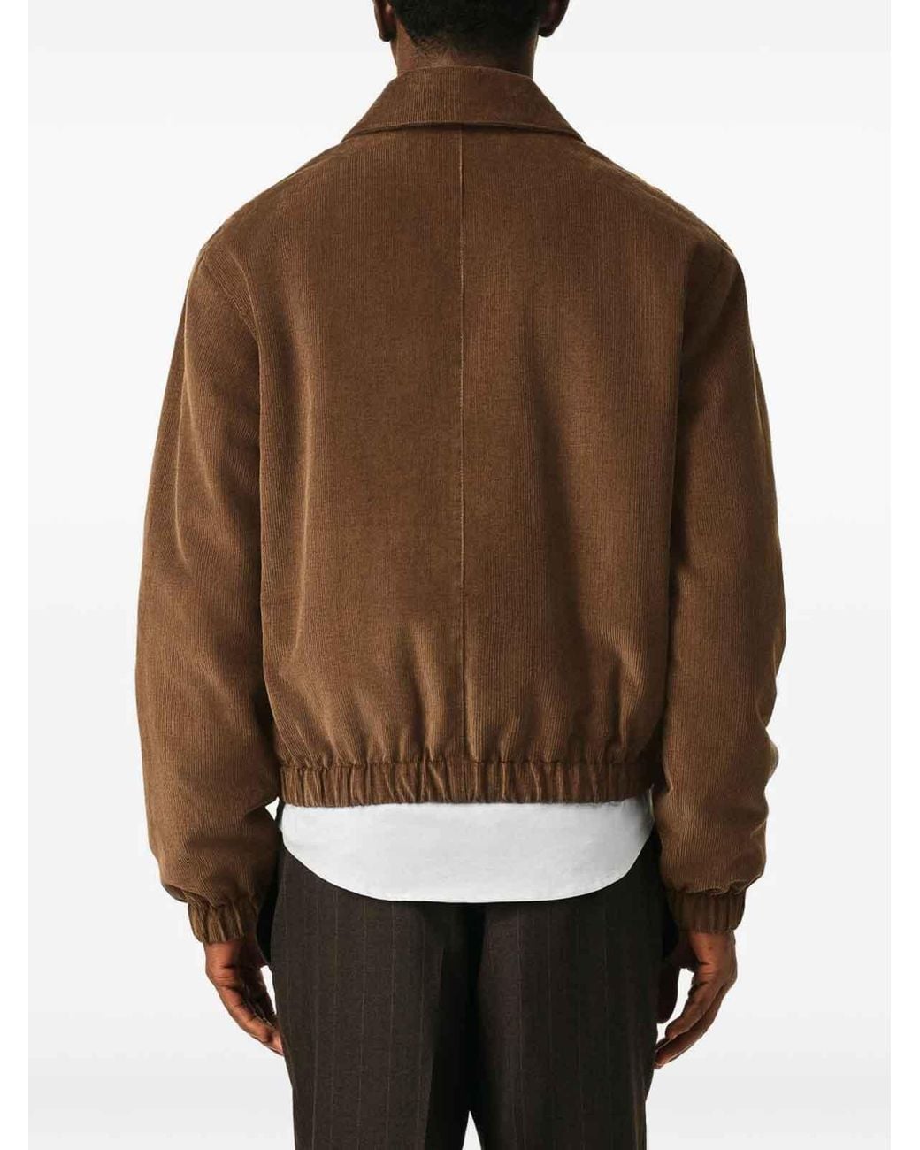 AMI Brown Velvet Cotton Blouson Jacket for men
