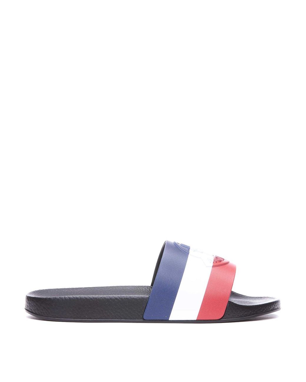 Moncler Black Rubber Slides 'Basile' for men