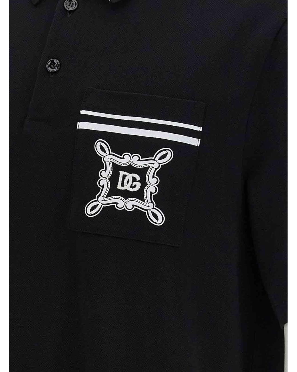 Dolce & Gabbana Black Polo M/C T-Shirt for men