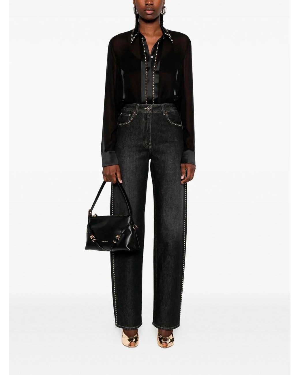 Vaqueros Rectos Versace de color Black